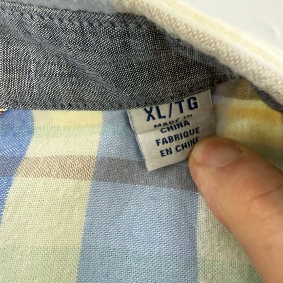 Tommy Bahama Mumbai Madras Plaid Cotton Blend Long Sleeve Shirt XL - Picture 6 of 12